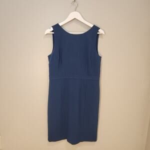 Ann Taylor Sheath Dress Bright Navy Sleeveless - Size 10